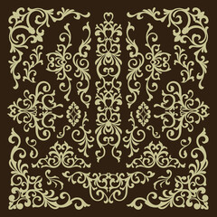 Vector set of vintage decorative element