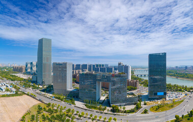 Obraz premium CBD Cityscape of Jinhua City, Zhejiang Province, China