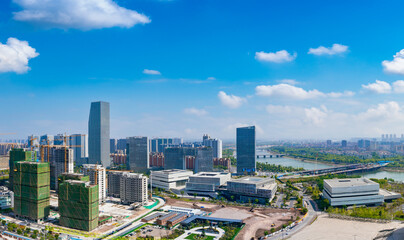 Fototapeta na wymiar CBD Cityscape of Jinhua City, Zhejiang Province, China