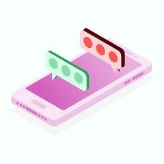 3d isometric smartphone, vector illustration.