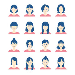 女性のイラストアイコンセット