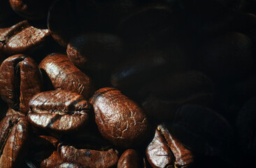 Background of the roasted coffee beans