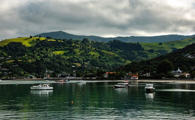 Fototapeta na wymiar Scenic View of Akaroa, New Zealand