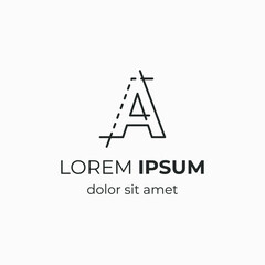initial letter A with architecture element. logo for company