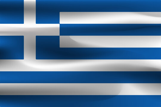 Hellenic Republic flag wrinkled with beautiful fabric weight flags.	