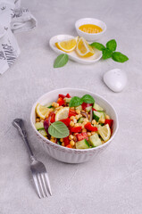 Salad of fresh vegetables with chickpeas