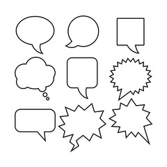 speech bubble icons vector set, comic dialog clouds. - Vector.