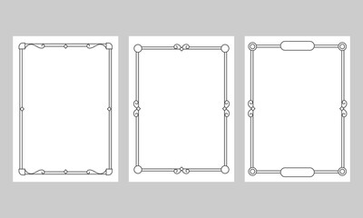 Decorative frames and borders A4 proportions. - Vector.