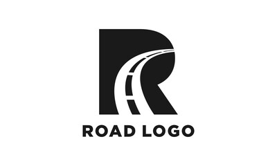 R alphabet for road logo