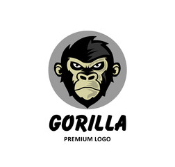 gorilla head logo vector illustration,ancient animal gorilla logo design 