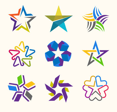 star logo trendy and modern symbol collection,star icon flat vector illustration