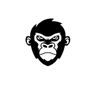 gorilla head logo vector illustration,ancient animal gorilla logo design 