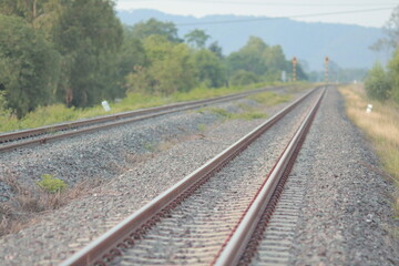 Fototapeta na wymiar railway in the countryside 