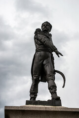 Naklejka premium Statue of General Rapp on Place Rapp square. General Count Jean Rapp (27 April 1771 – 8 November 1821) was a French Army officer during the French Revolutionary Wars.