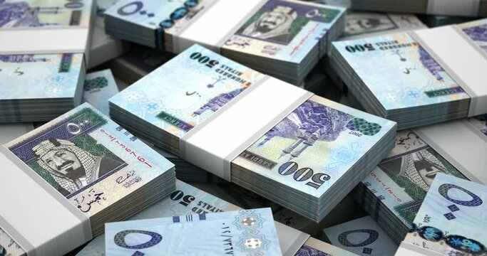 Stack of Saudi Arabian Riyals