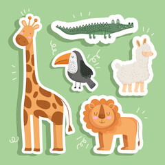 animals sticker set