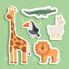 Obraz premium animals sticker set