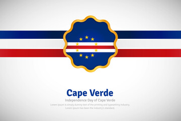 Artistic happy independence day of Cape Verde with country flag in golden circular shape greeting background