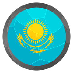 Glass light ball with flag of Kazakhstan. Round sphere, template icon. Kazakh national symbol. Glossy realistic ball, 3D abstract vector illustration highlighted on a white background. Big bubble