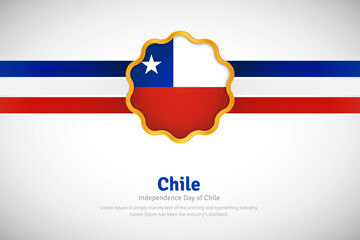 Artistic happy independence day of Chile with country flag in golden circular shape greeting background