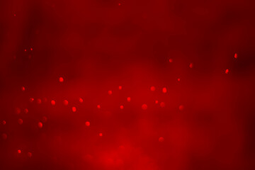 Red glitter vintage lights background. Red heart boked - obrazy, fototapety, plakaty