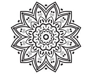 Simple Mandala Design Pattern - Floral Style with Decorative Art