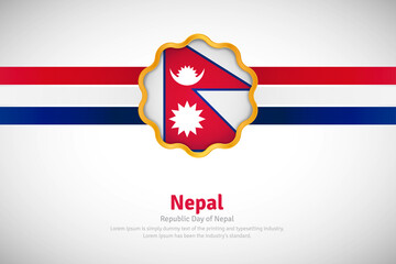 Artistic happy republic day of Nepal with country flag in golden circular shape greeting background