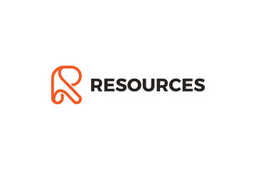 Letter R orange color business logo design