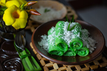 Kue Dadar Gulung is traditional cake from Indonesia.