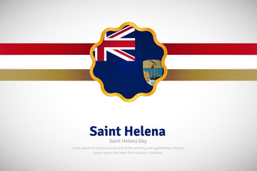 Artistic happy national day of Saint Helena with country flag in golden circular shape greeting background