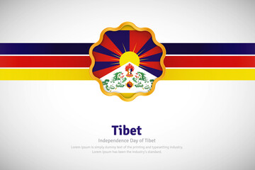 Artistic happy independence day of Tibet with country flag in golden circular shape greeting background