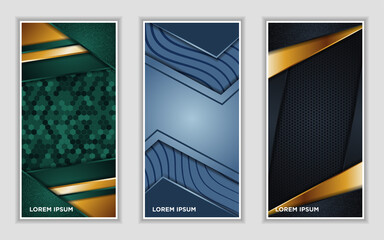 Vertical banner set collection with various abstract background design. Used for advertising, presentation, banner, cover, landing page, wallpaper, background.