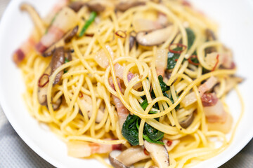 美味しそうなパスタの写真。ランチのイメージ。