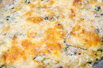 美味しそうな手作りグラタンの写真
