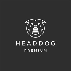 head dog logo vector design template on black background