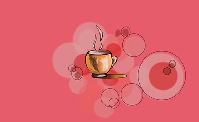 cup of coffee with hearts