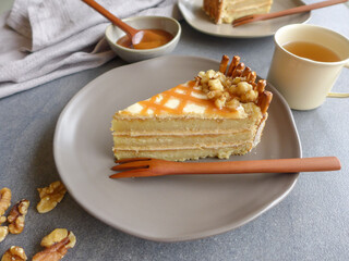 Homemade western pastry / Pretzel Caramel Cake / Ideal for home snack, birthday, party, wedding, father's day, mother's day, festive celebrations and special event or occasion
