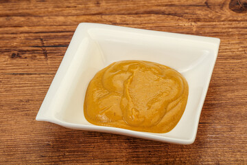 Mustard sauce in the bowl