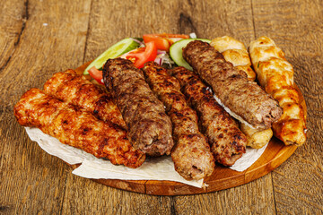 Tasty minced meat kebab set