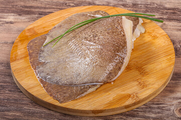 Raw stingray wings fillet for cooking