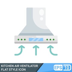 Fototapeta premium kitchen air ventilator icon in flat style. vector illustration isolated on white background. EPS 10