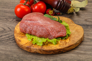 Raw beef piece for cooking