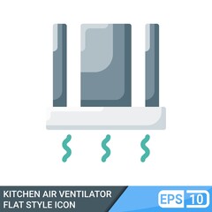 kitchen air ventilator icon in flat style. vector illustration isolated on white background. EPS 10