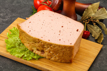 Homemade baked traditional meat loaf