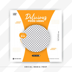 Delicious food menu banner template