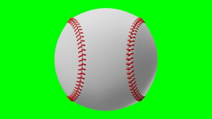 Baseball ball isolated on green chroma key background.
3d illustration for background.
