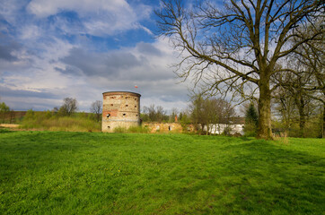 Fototapeta na wymiar castle ruins in pruchnik, poland