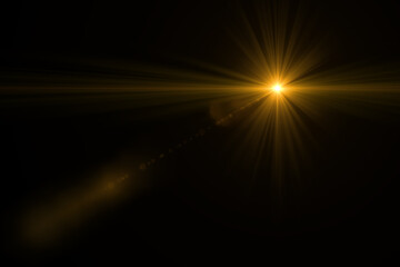 Beautiful lens flare effect on black background