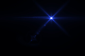 lens flare effect on black blackground