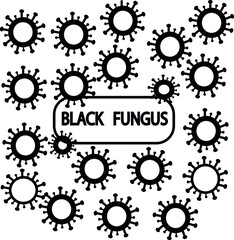 Recently discovered new species of virus that is termed as black fungus virus. Black fungus icon concept vector illustration.